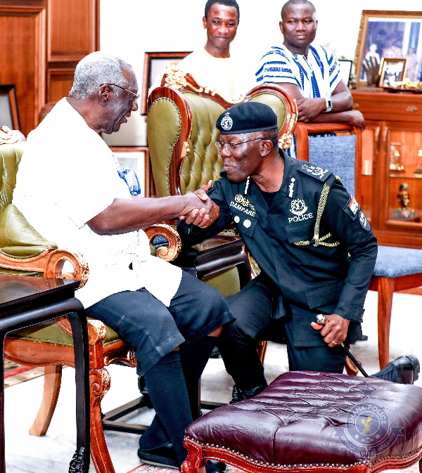 IGP Akuffo Dampare leads Police leadership to spend Christmas with former President Kufuor