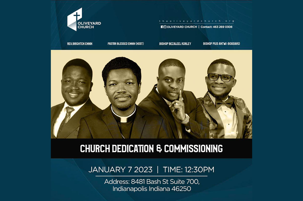 All Is Set For Pastor Blessed Ennin’s Oliveyard Church Dedication and Commissioning on Jan. 7