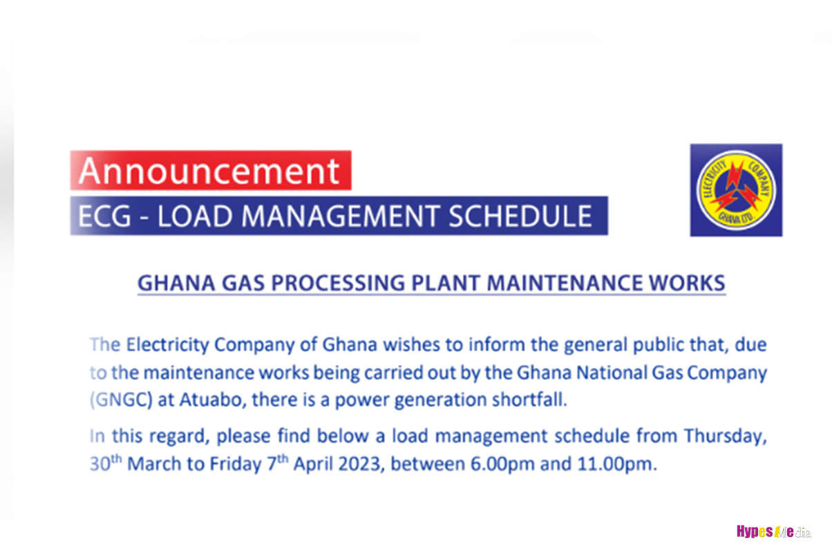 ECG releases load shedding timetable for March 30 to April 7