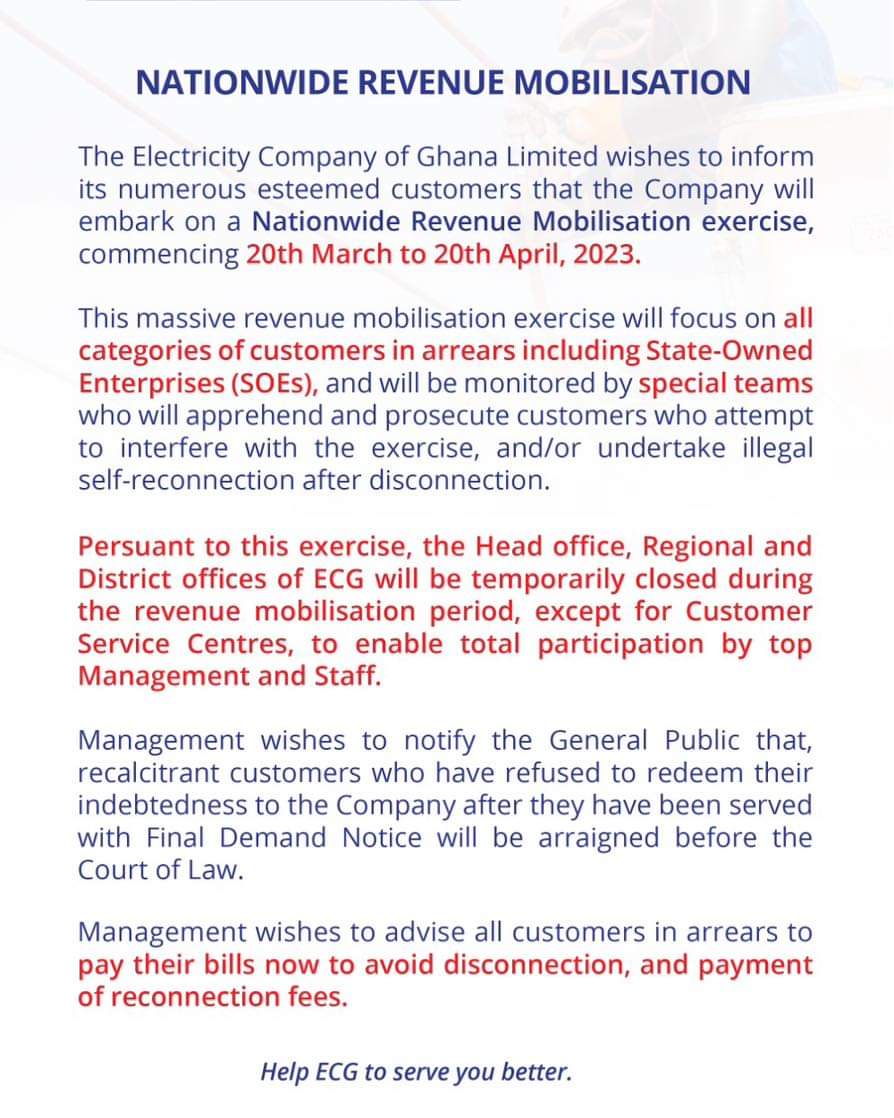 ECG to close its offices from March 20th - April 20th