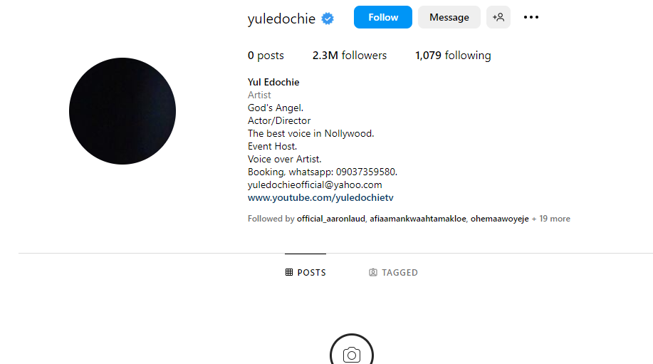 Yul Edochie deletes Instagram photos of second wife, son