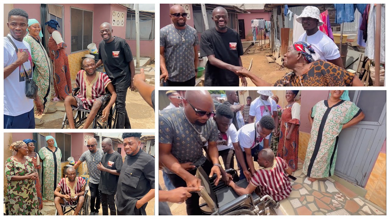 Lil Win, donates wheelchairs and funds, to physically challenged individuals in Kumasi