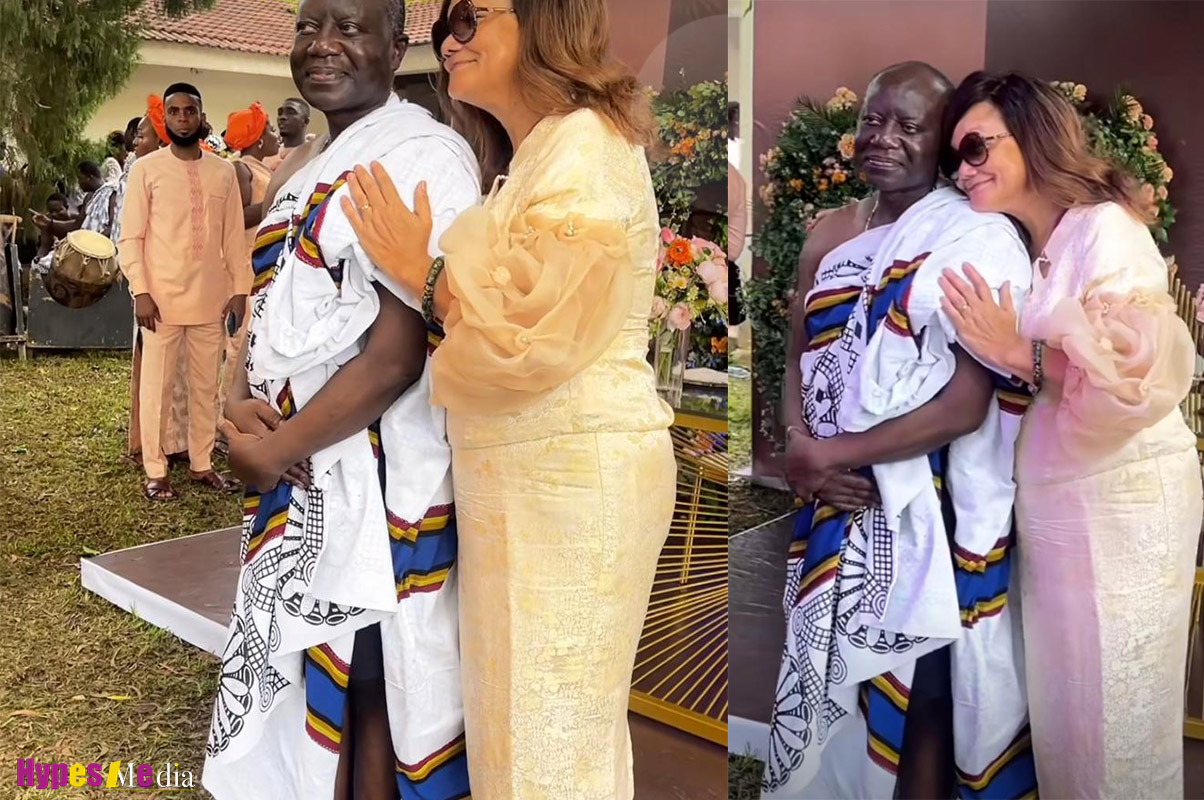 Fans react as Ken Ofori-Atta and wife chop love [Video]