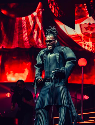 Burna Boy performs with Black Sherif, at Afro Nation Miami