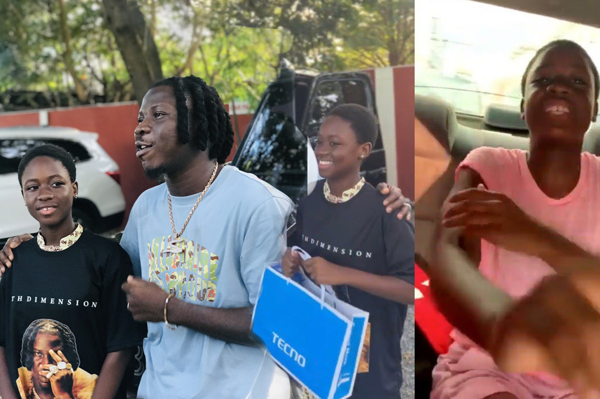 Stonebwoy splashes gifts on school girl, captured in viral video singing his song