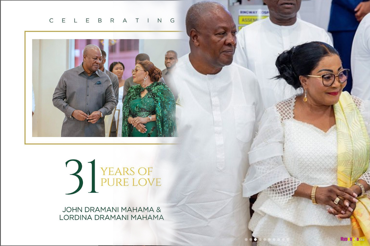 EX President John Mahama and wife, celebrate 31 years of pure love