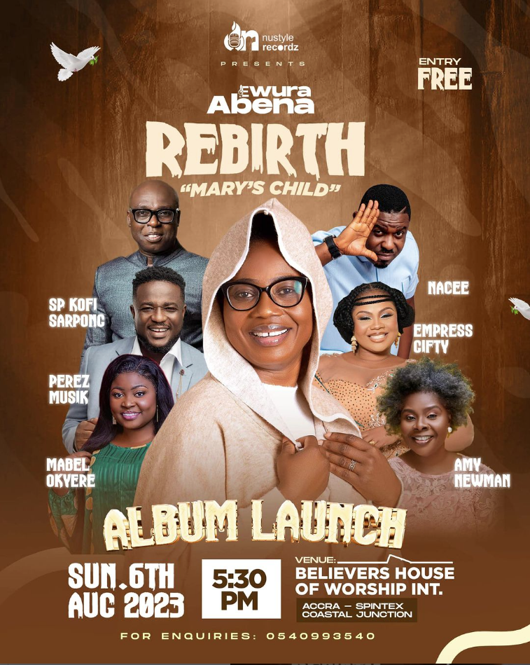 Prior to the Rebirth album release on Sunday, Ewura Abena arranges a private listening.