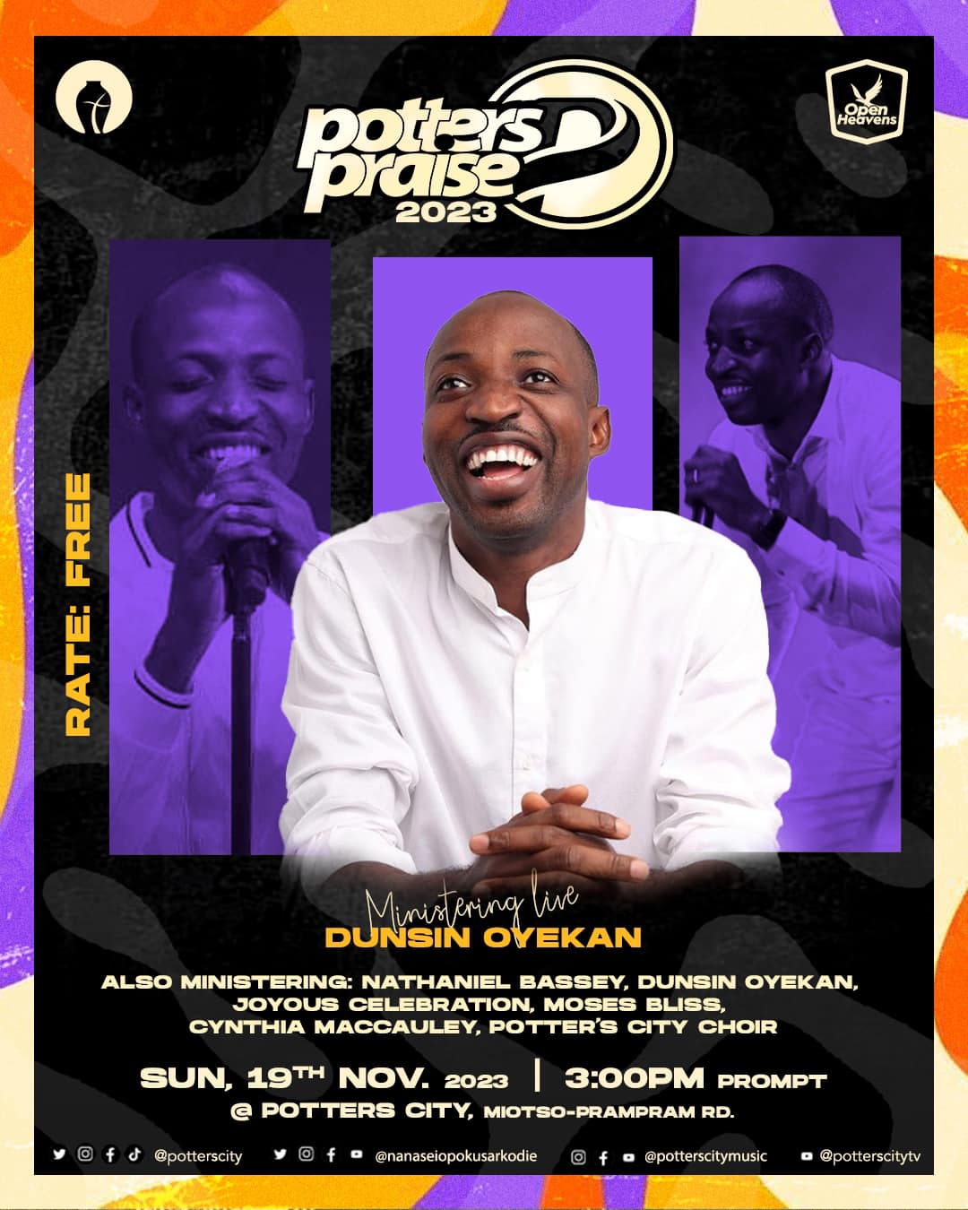 Joe Mettle, Nathaniel Bassey, Dunsin Oyekan, Mosses Bliss, and more unite for Potter’s Praise 2023 on 19th November