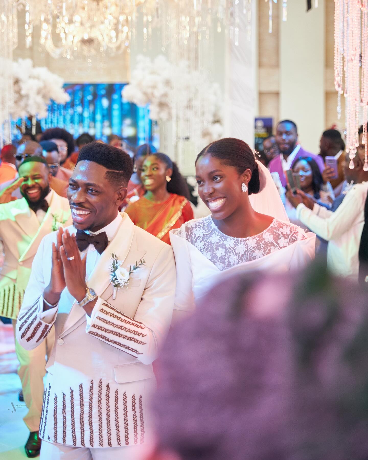 All the Glitz and Glamour at Moses Bliss and Marie Wiseborn Wedding (Pictures)