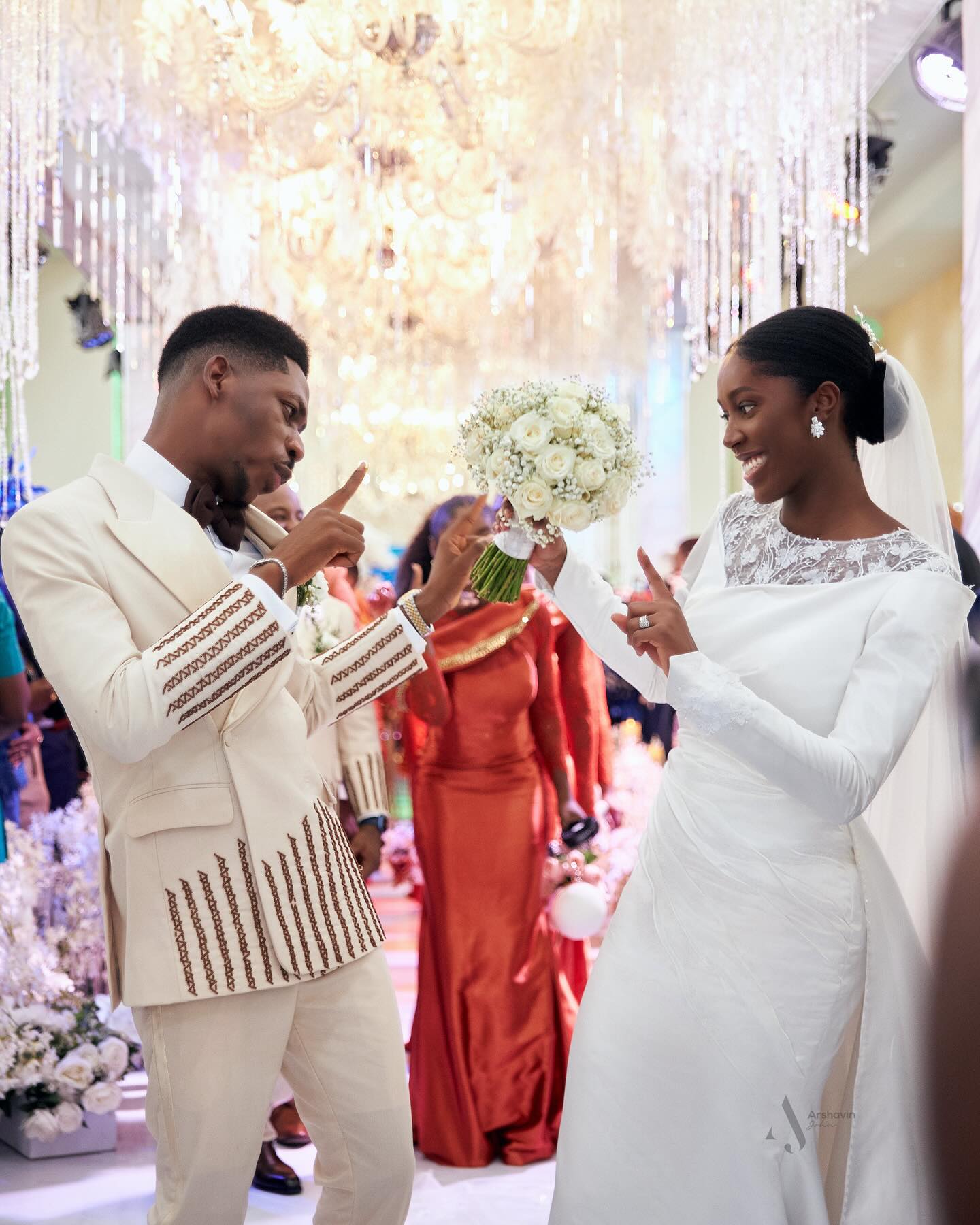 All the Glitz and Glamour at Moses Bliss and Marie Wiseborn Wedding (Pictures)