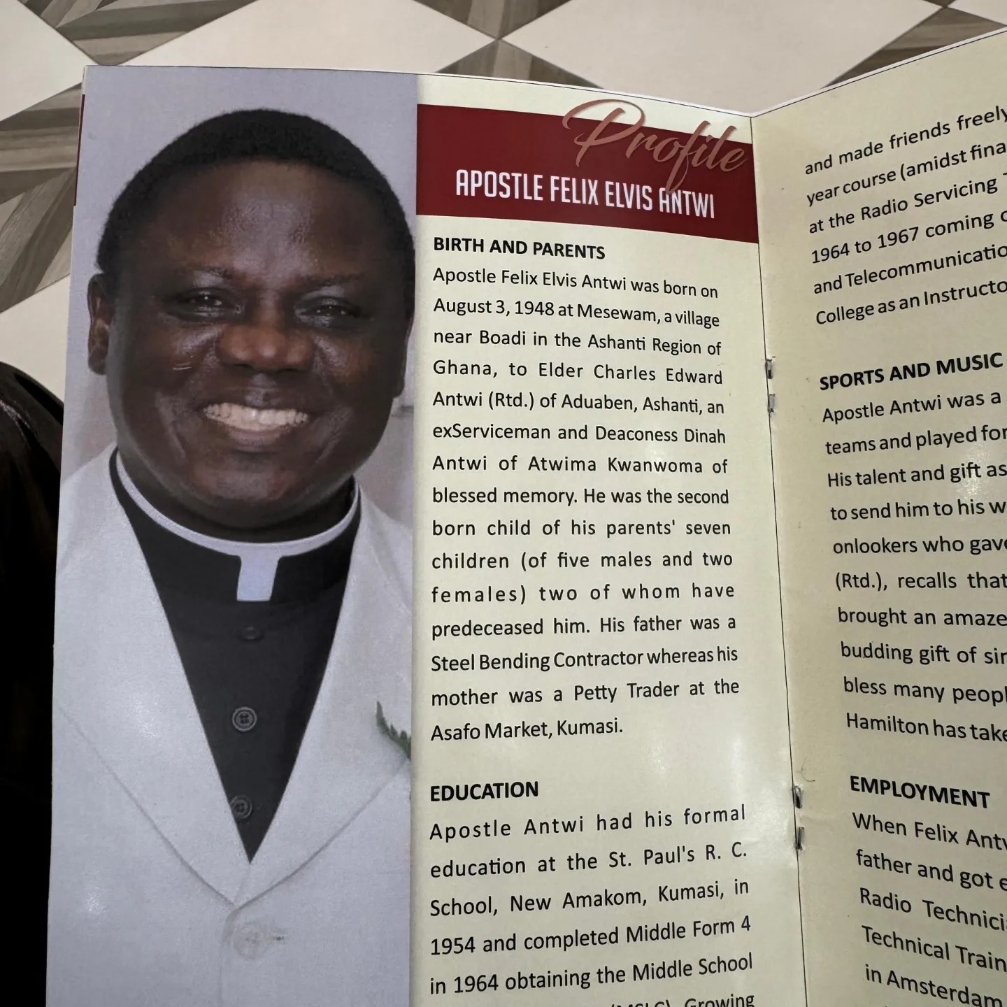 Church of Pentecost Tema New Town Renamed After Diana Hamilon's Late Dad Aps. F.E. Antwi