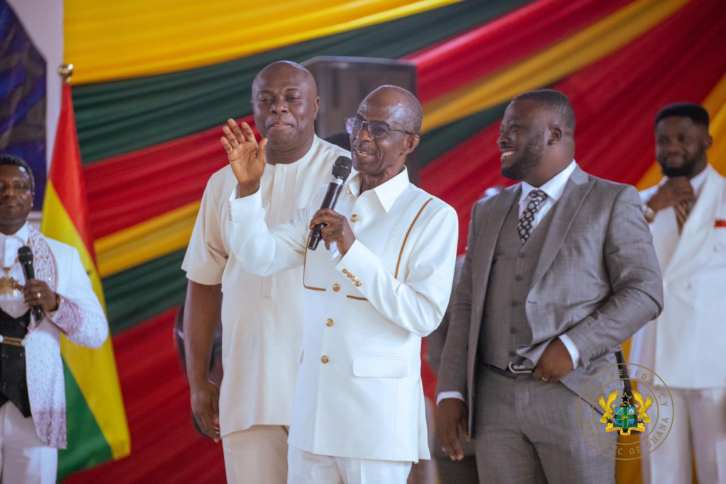 John Mahama Worships With Prophet Ebenezer Opambour at Miracle Worship Centre