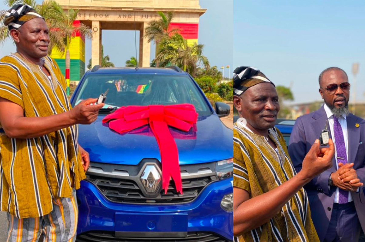 Man who walked from Kumasi to Mahama’s inauguration gifted a car and undisclosed cash