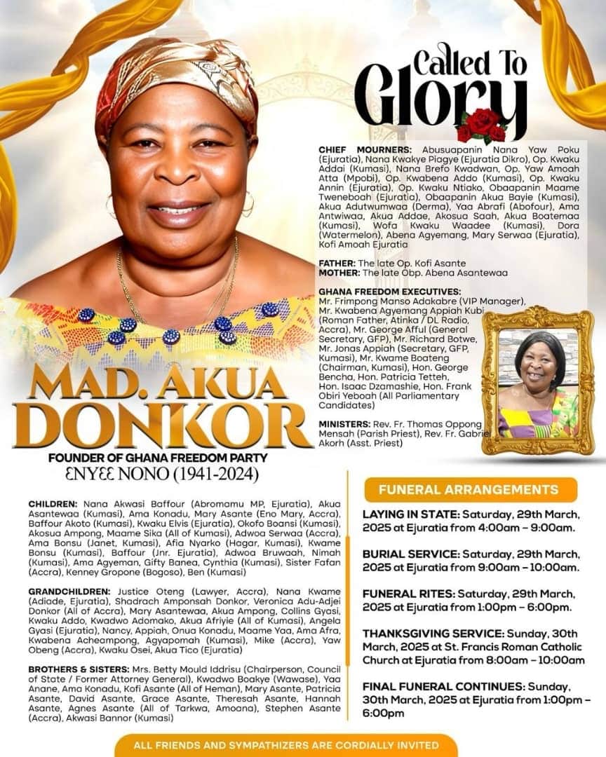 Akua Donkor’s Funeral Date Announced – Check The Details