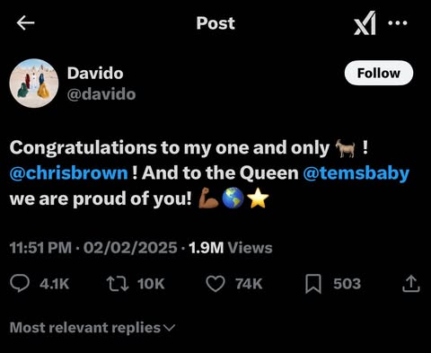 Davido Congratulates Tems On Her Grammy Win