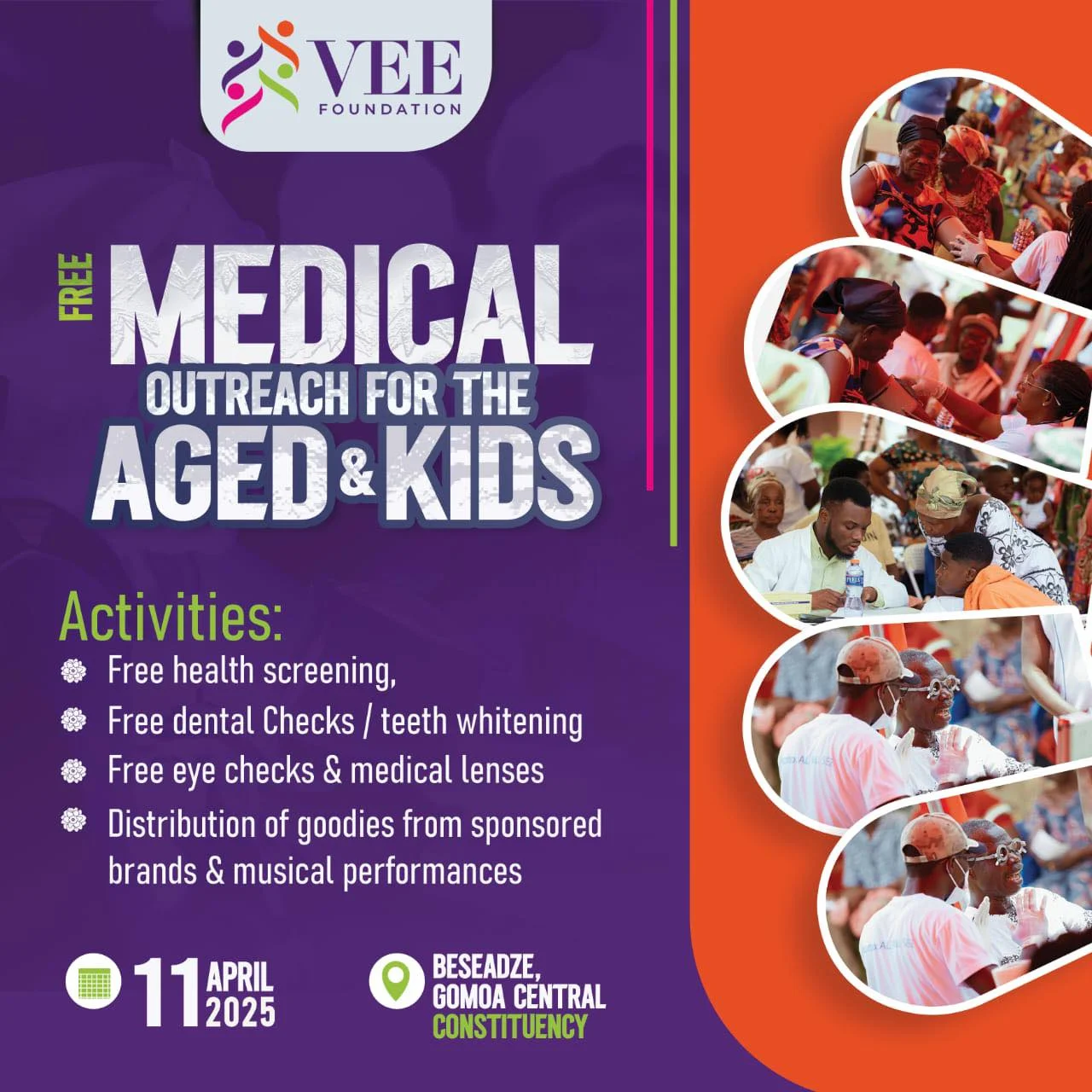 VEE Foundation To Host Free Medical Outreach For Aged And Kids In Gomoa Central
