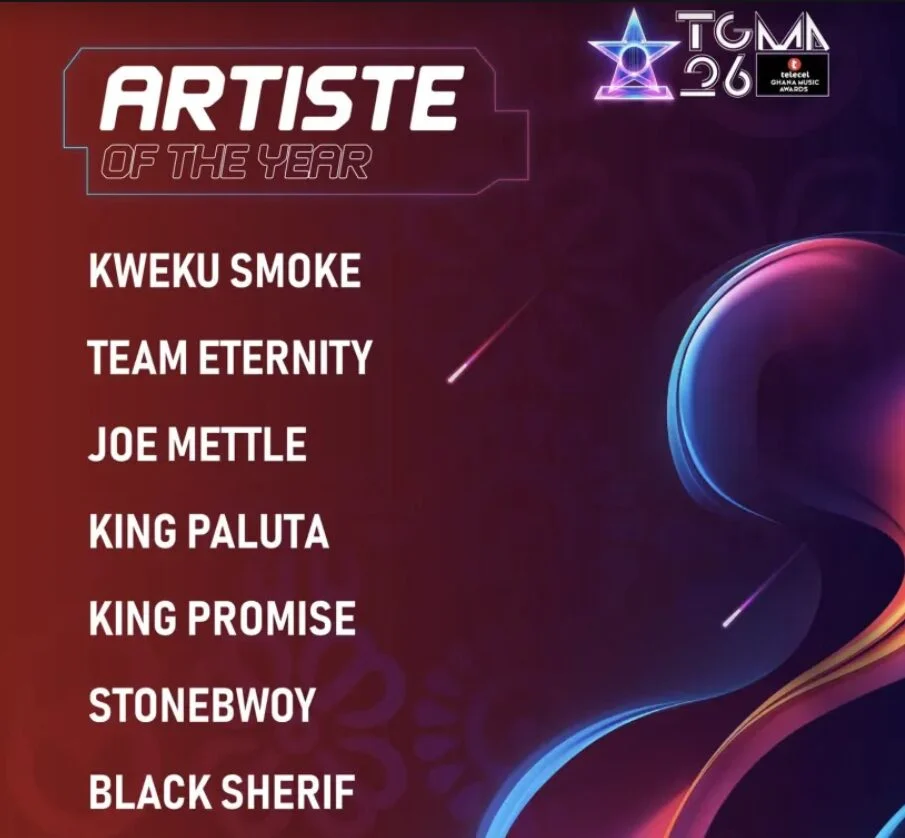26th TGMA: Here Are The Nominees For Artiste Of The Year
