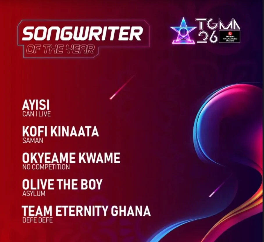 26th TGMA: Here Are The Nominees For Artiste Of The Year