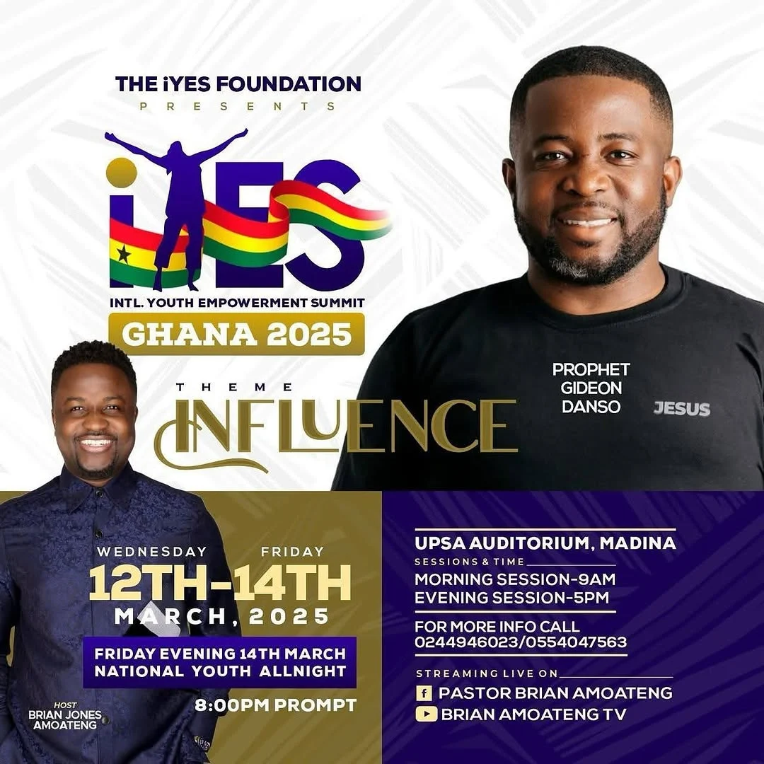 Pastor Brian Jones Amoateng's iYES Ghana 2025 Kicks Off Tomorrow