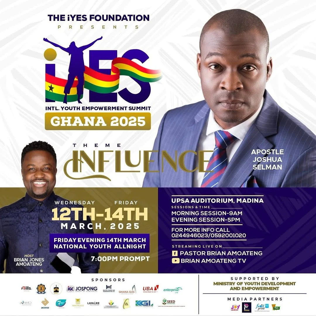 Pastor Brian Jones Amoateng's iYES Ghana 2025 Kicks Off Tomorrow