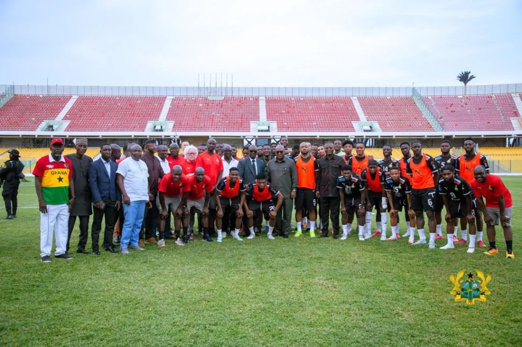 Mahama Visits Black Stars During Training Ahead of Chad Clash