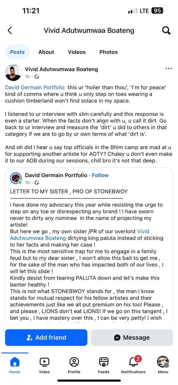 Mc Portfolio And Vida Adutwumwaa In Heated Online Exchange Over 2025 TGMA Artist Of The Year
