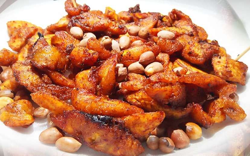 Kelewele (Spicy Fried Plantains) and Groundnuts
