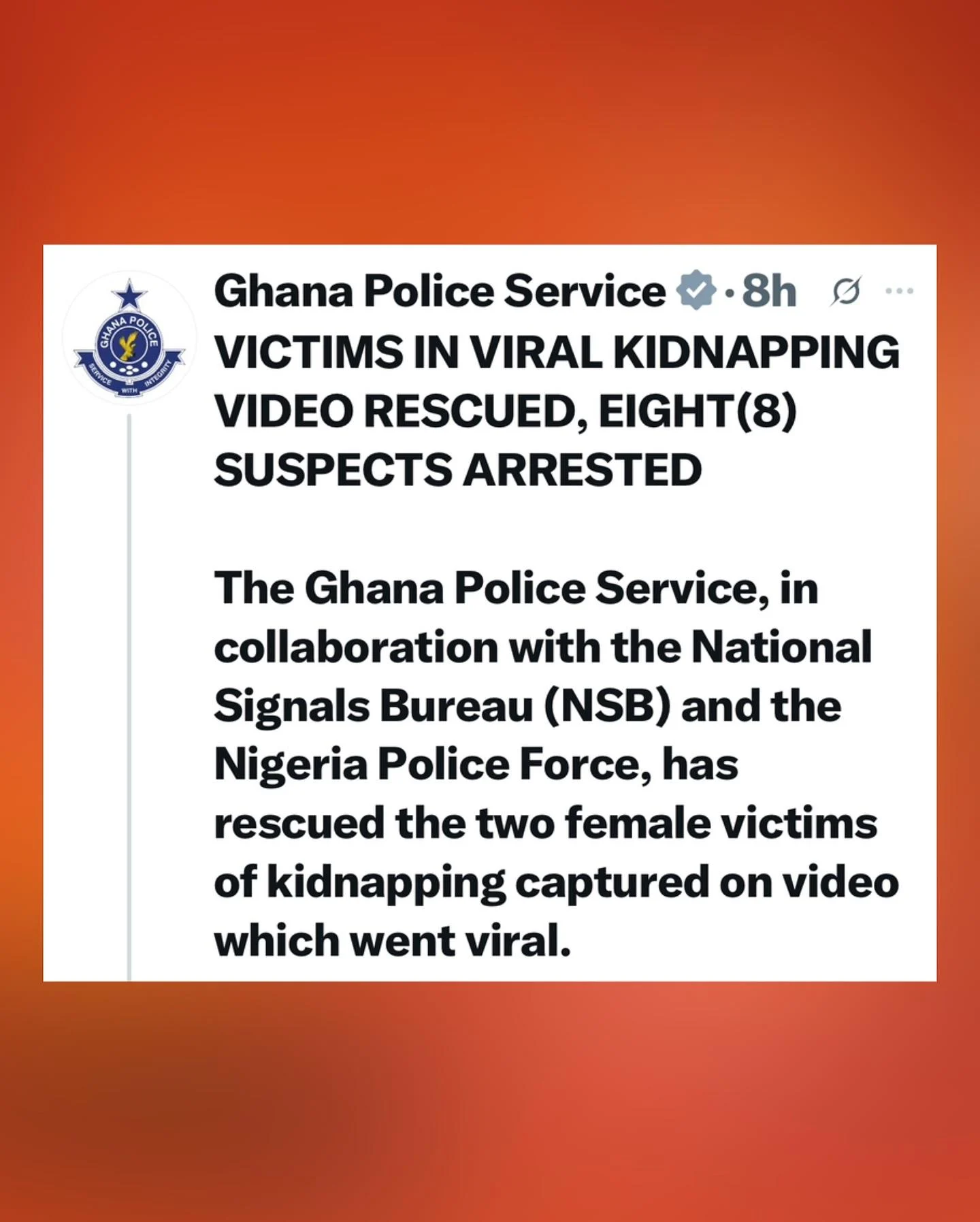 Police Rescue 2 Women Seen In Viral Kidnapping Video; 8 Arrested In Joint Ghana-Nigeria Operation