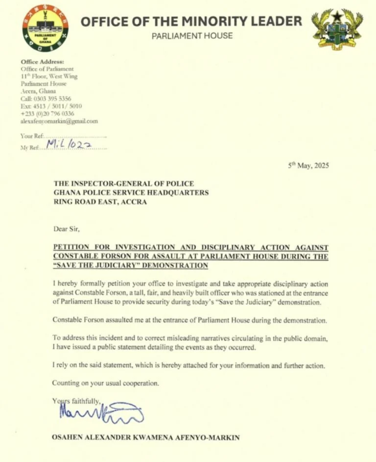 Afenyo-Markin Petitions IGP Following Alleged Police Brutality At Protest
