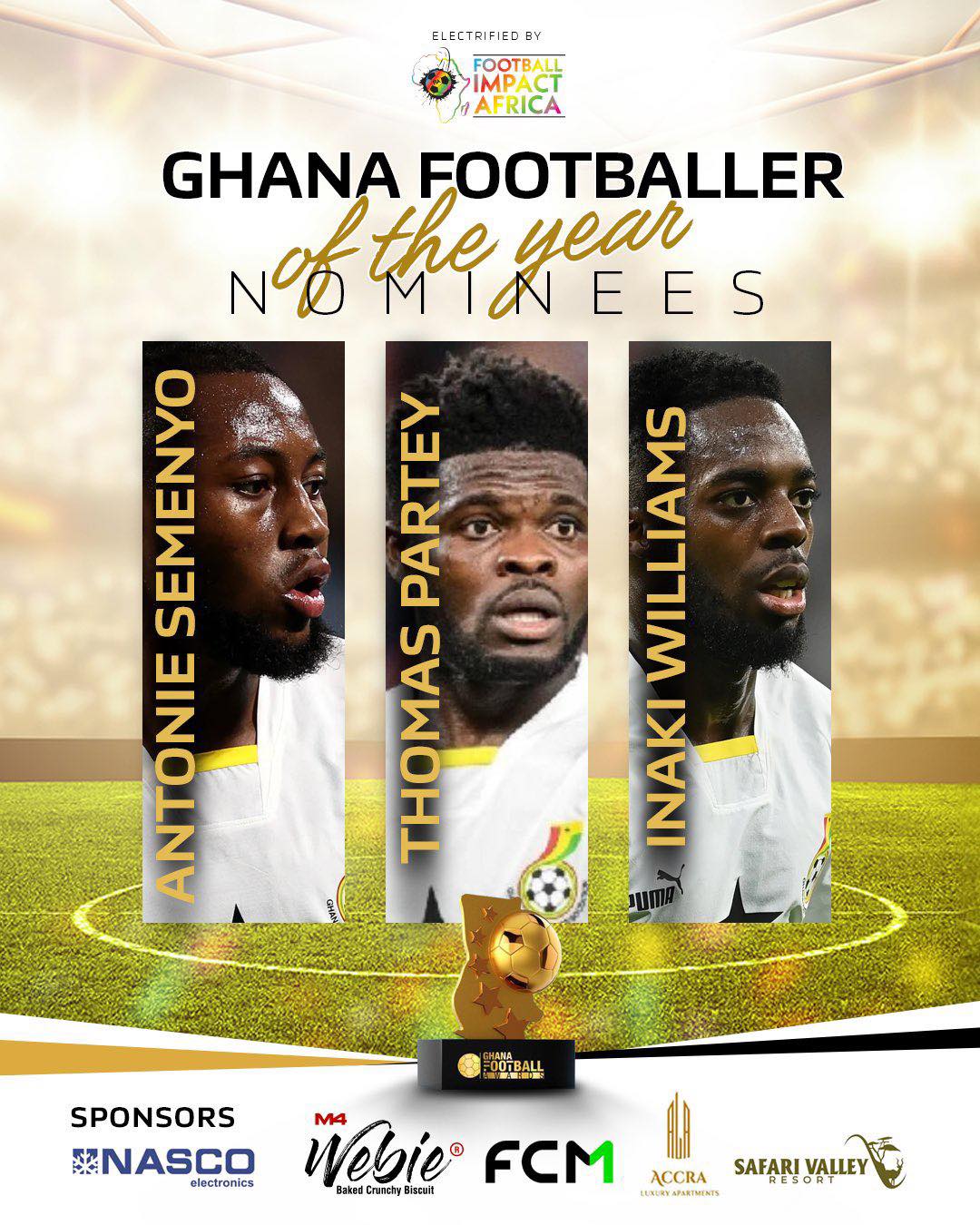 Ghana Football Awards 2025: Partey, Semenyo, And Inaki Williams Compete For Footballer Of The Year Title