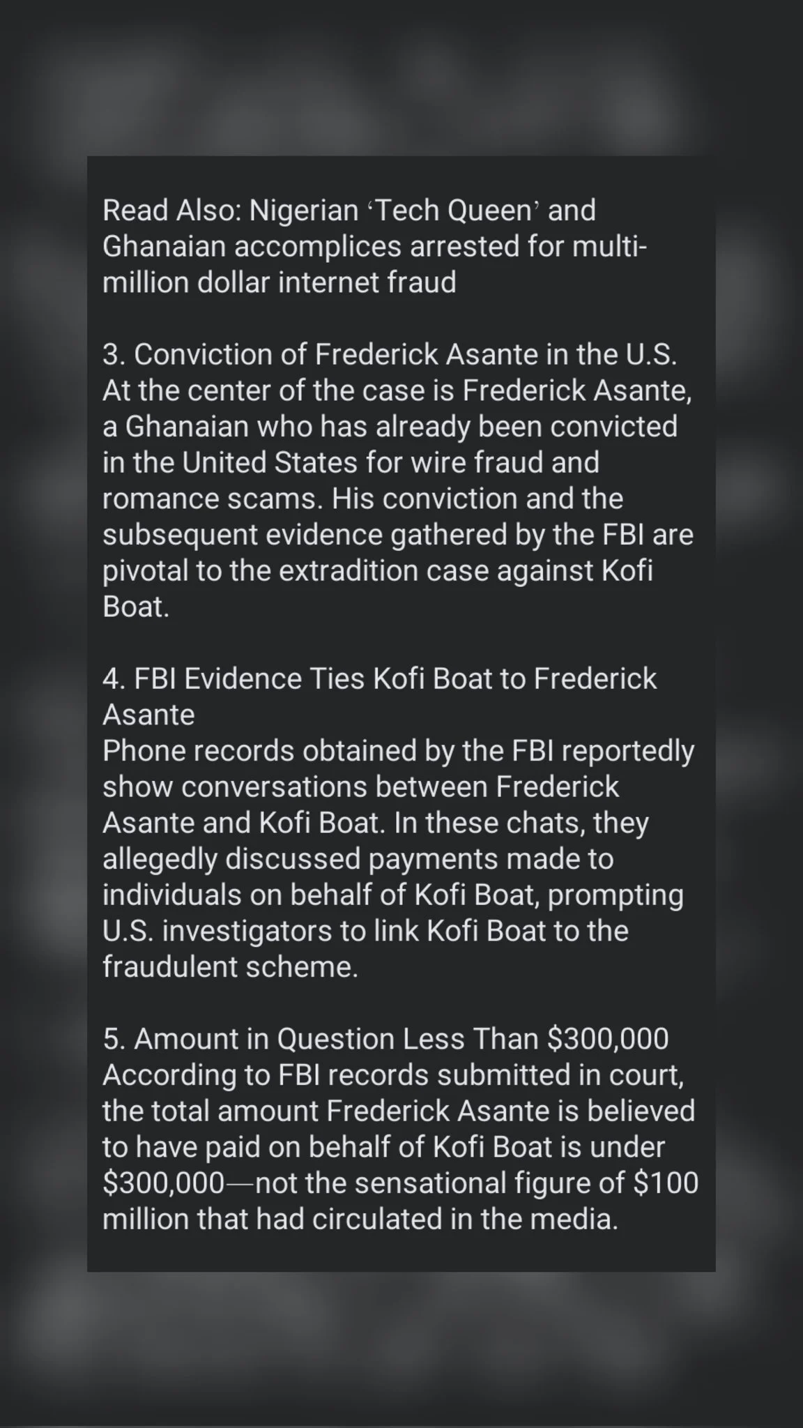 Kofi Boat Resists U.S. Extradition Over Alleged $100M Romance Fraud