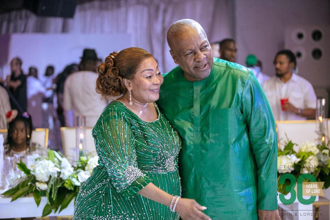 John Mahama Pens Down Heartfelt Message To Wife Lordina On Their 33rd Anniversary