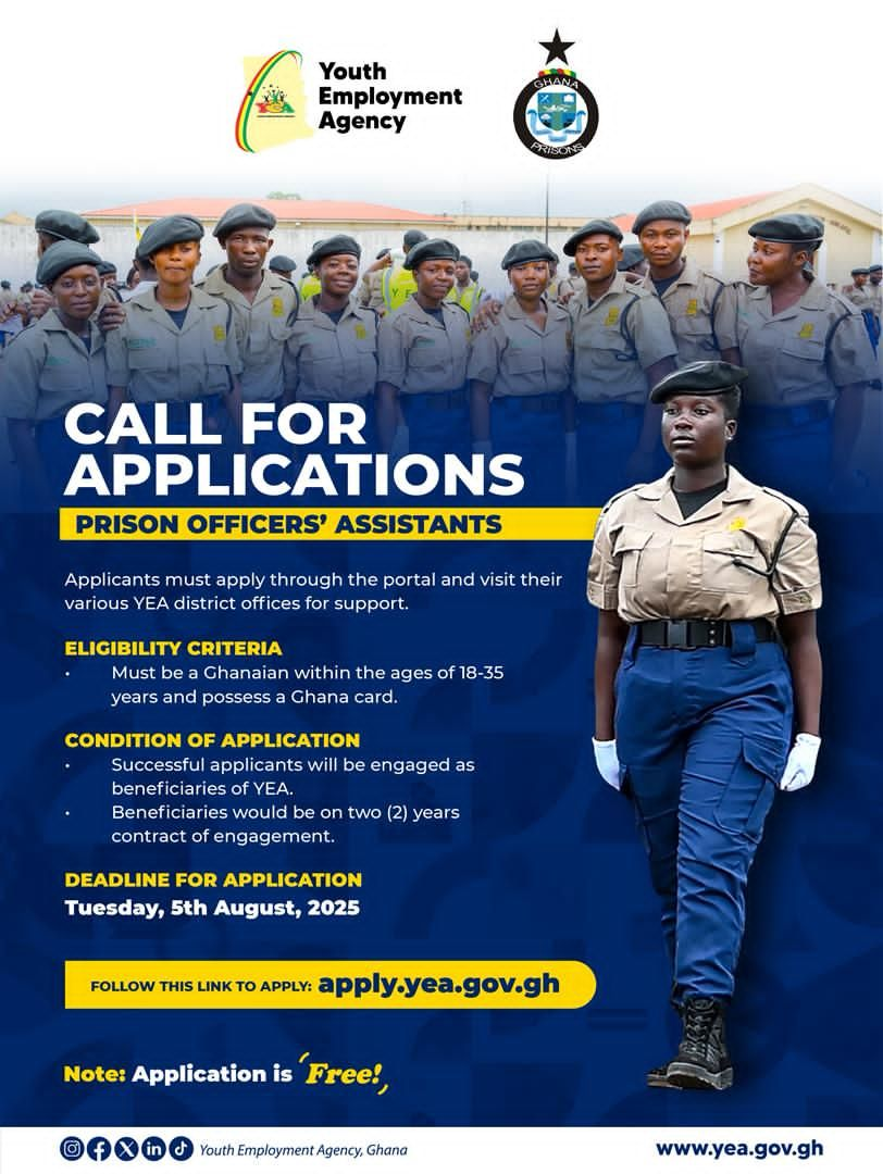 GOOD NEWS: Ghana Prison Service Recruitment Portal Now Open
