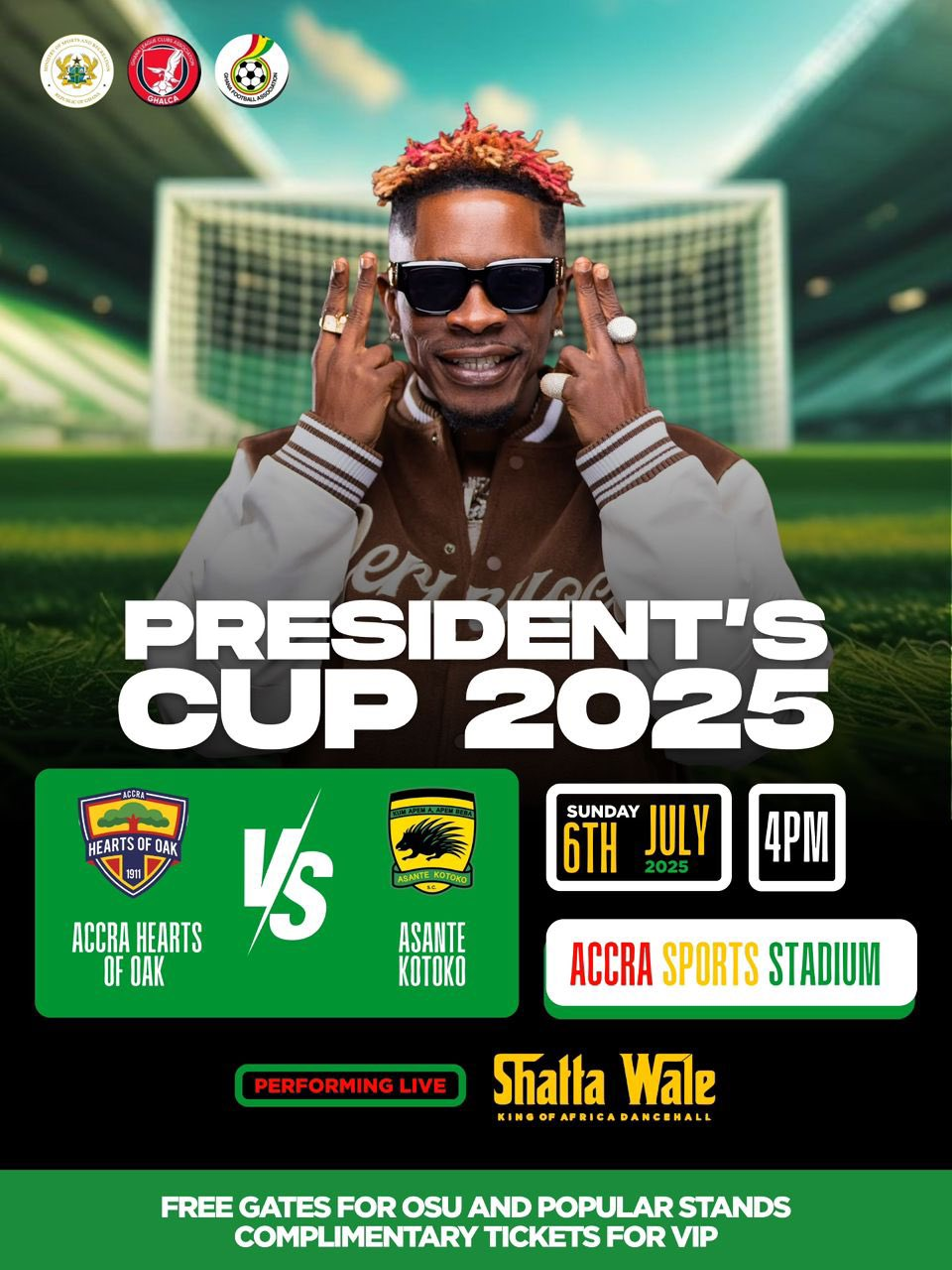 Shatta Wale To Perform At 2025 President’s Cup This Sunday