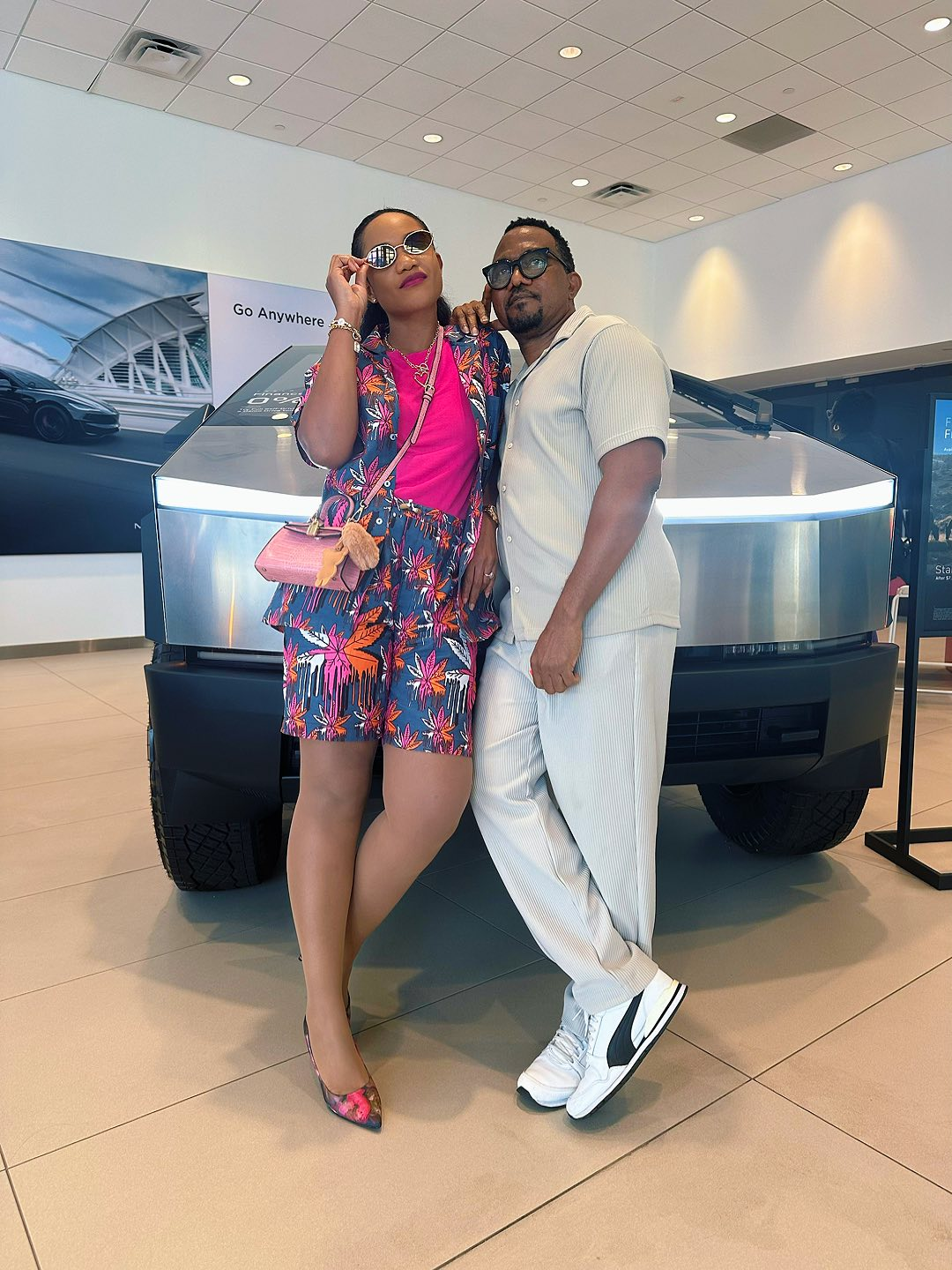 It’s All Joy As Ada Ehi And Husband Acquire A Tesla Cybertruck