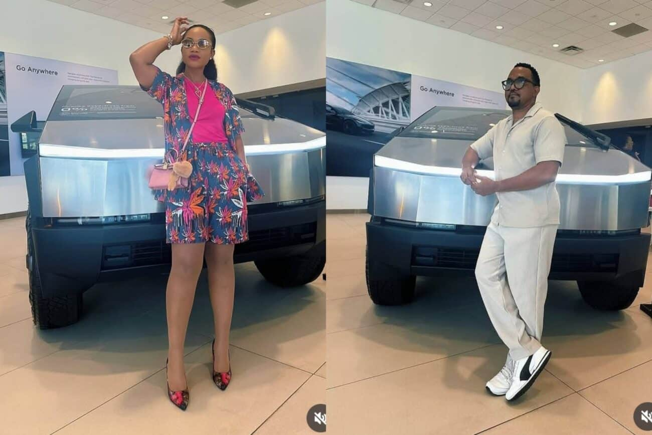 It’s All Joy As Ada Ehi And Husband Acquire A Tesla Cybertruck
