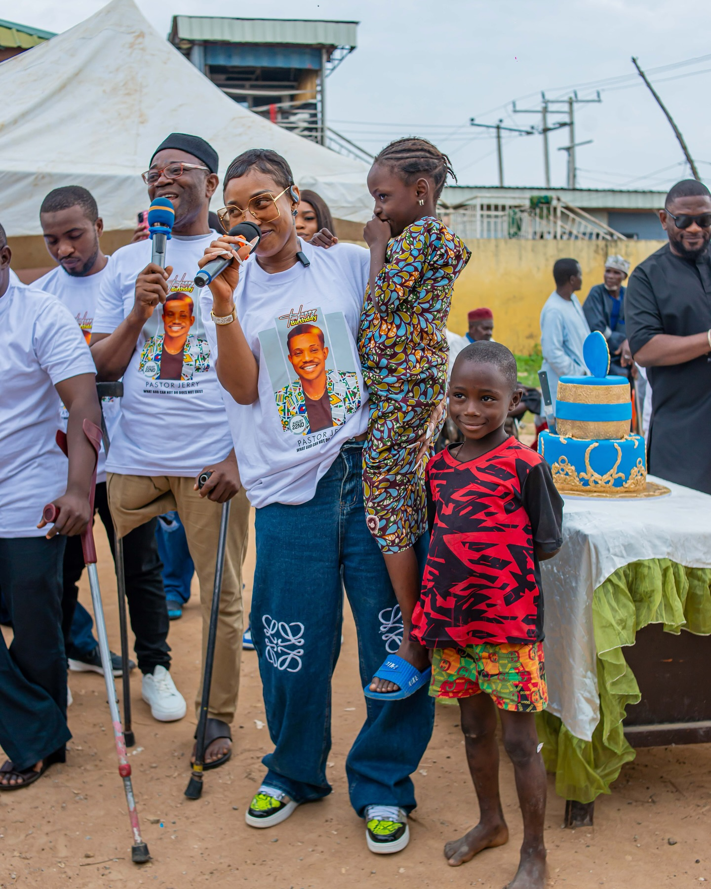 Tonto Dikeh Celebrates Pastor Jerry Eze’s Birthday With Community Charity