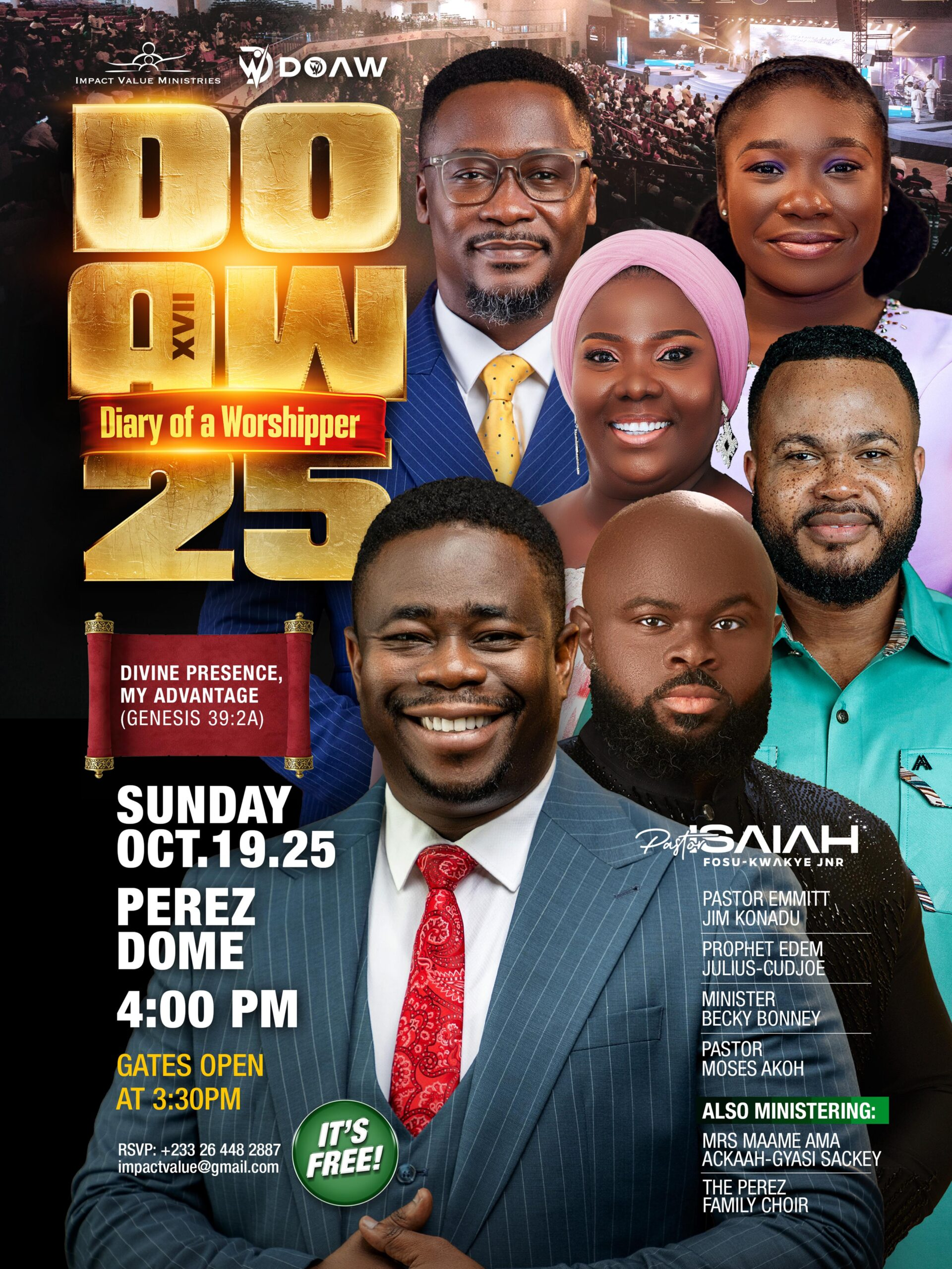Diary of A Worshipper 2025 Set For Oct. 19 At Perez Dome. Impact Value Ministries has officially announced the 2025 edition of its much-anticipate..