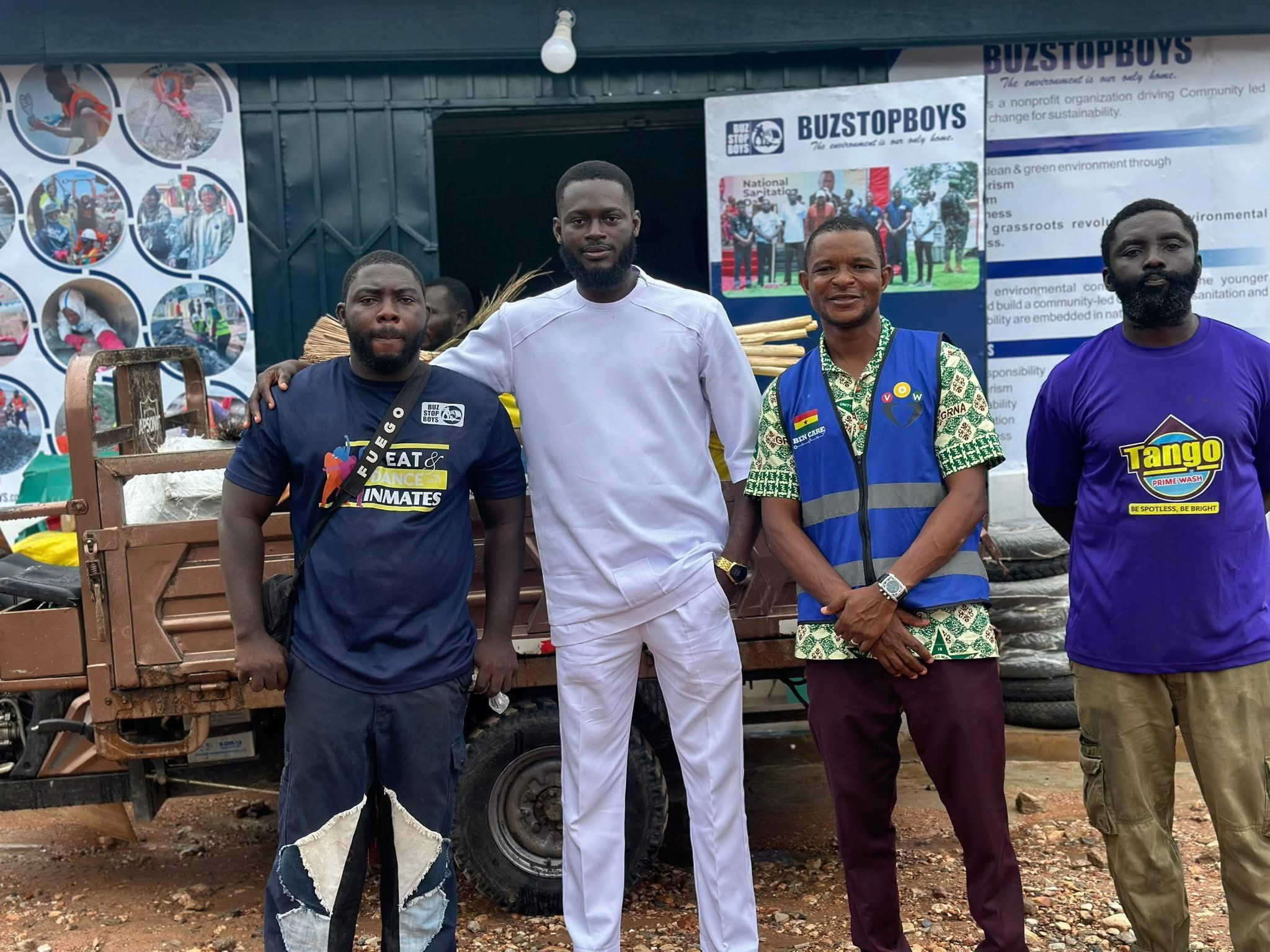 Buzstopboys Donate Cleaning Tools To Onua Wellness Volunteers To Help Keep Ghana Clean