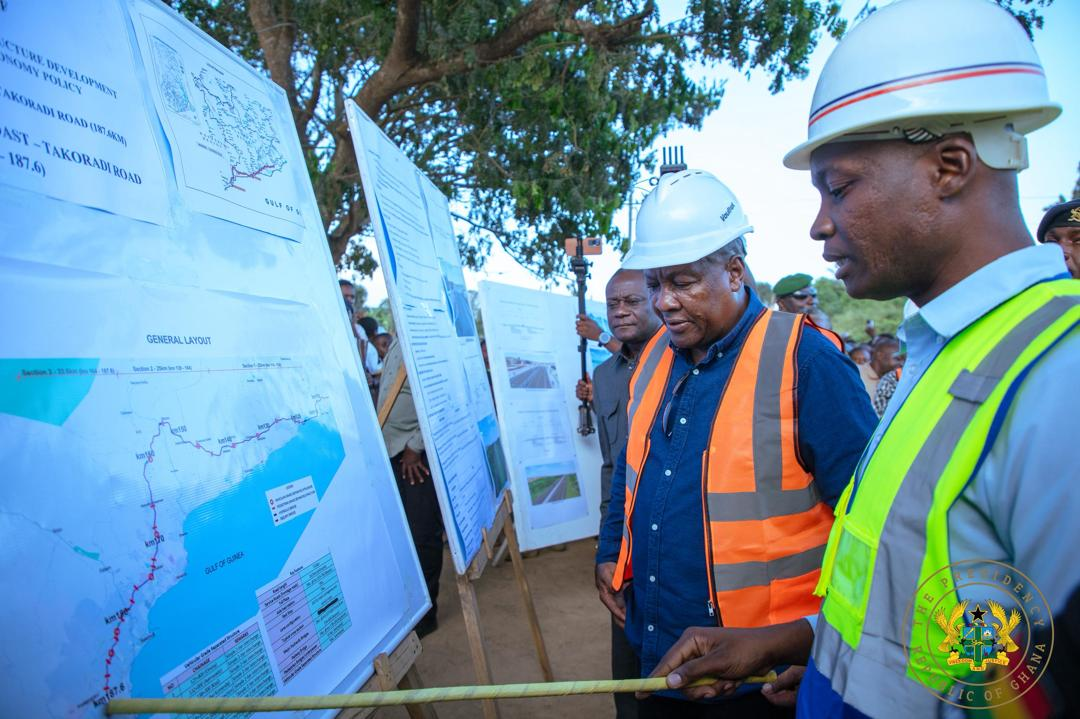 Mahama Cuts Sod To Expand The Cape Coast–Takoradi Road