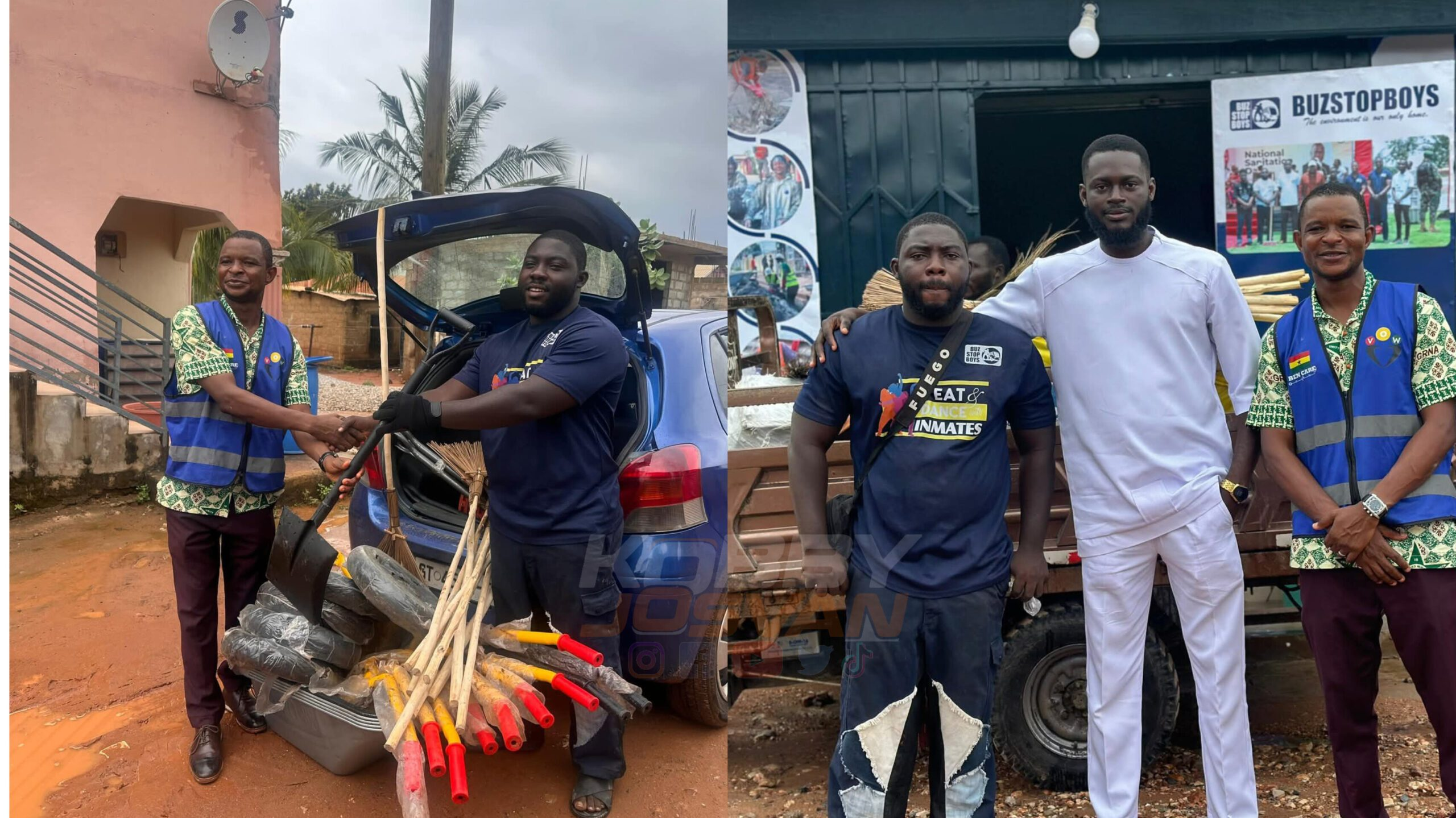 Buzstopboys Donate Cleaning Tools To Onua Wellness Volunteers To Help Keep Ghana Clean