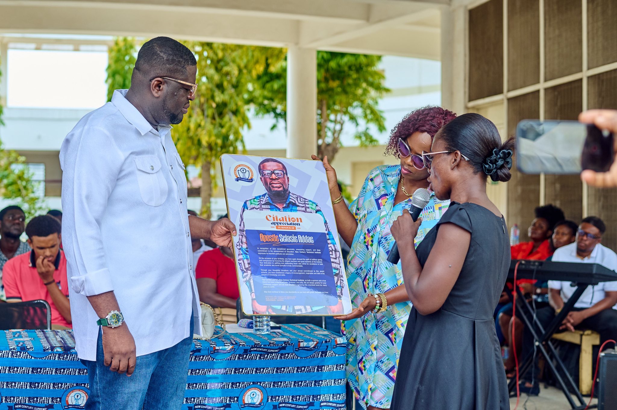 Apostle Selasie Addae Together With Apostolic Empowerment Ministries Donate To New Century Technical Institutes In Dansoman