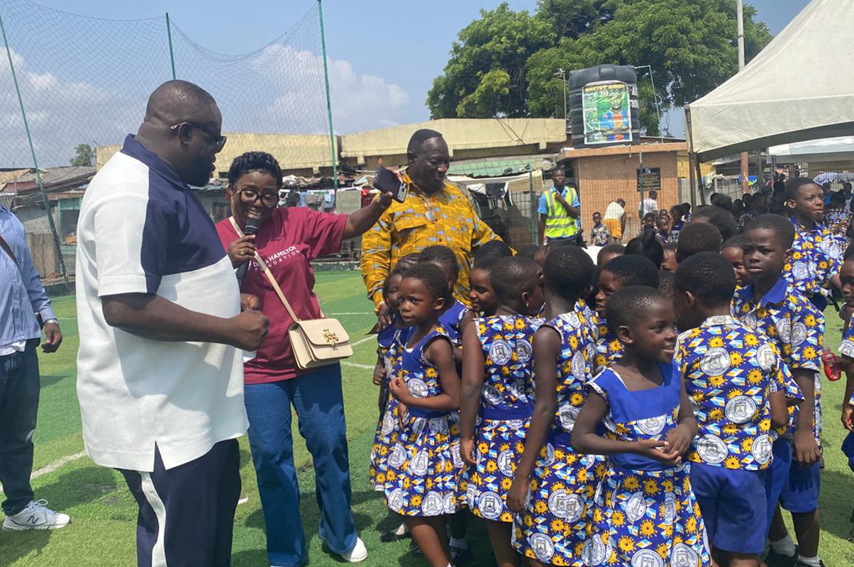 Gospel Musician Diana Hamilton Feeds Over 450 Schoolchildren at Bukom Park