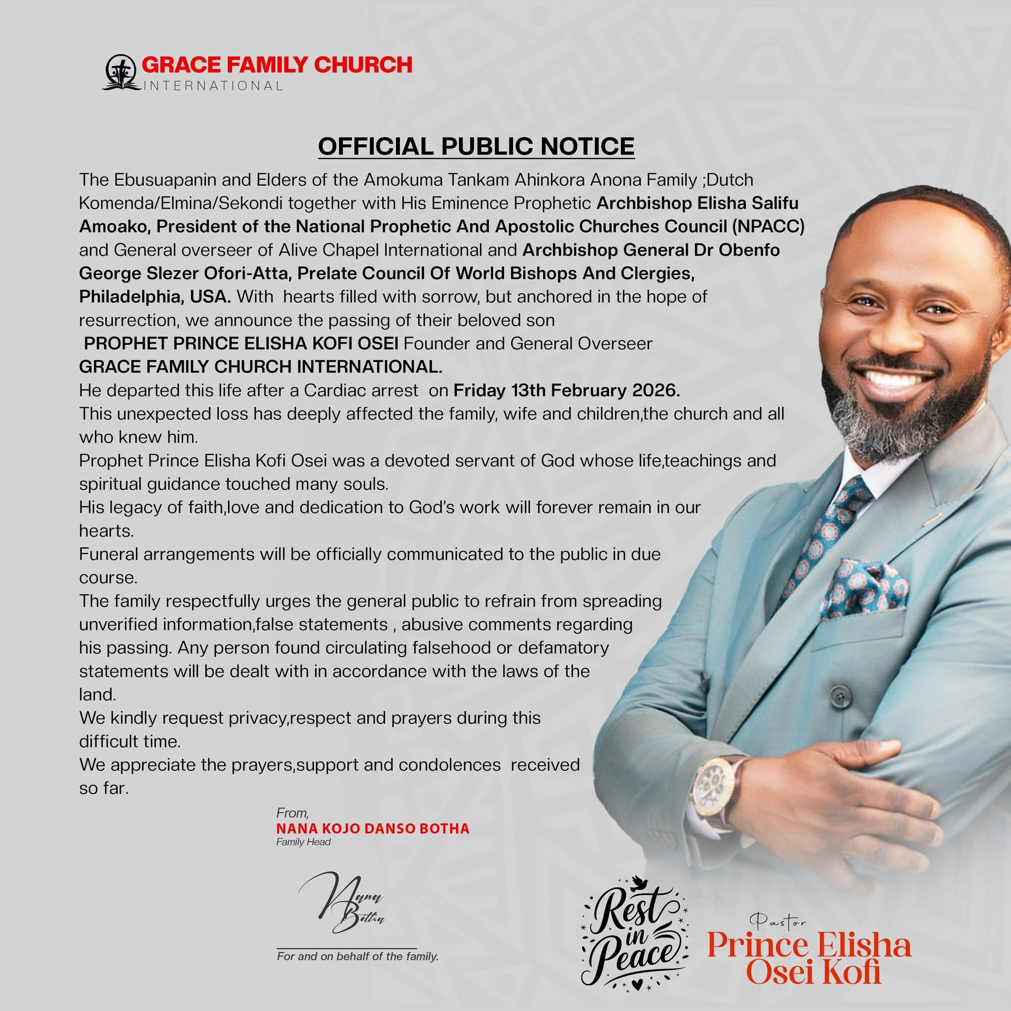Cause Of Prophet Elisha Osei’s Death Has Been Disclosed (Read)