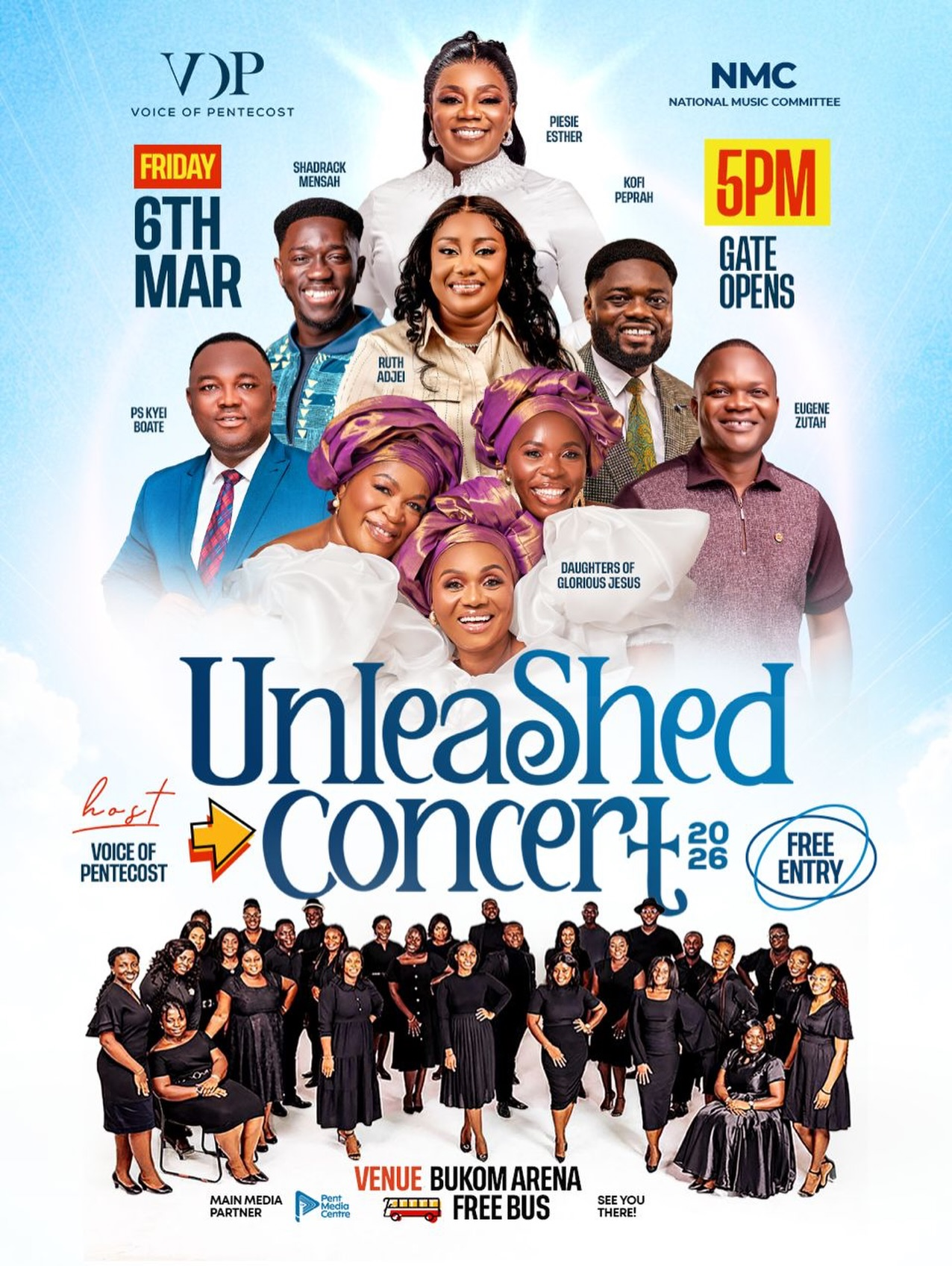 The gospel music scene is about to witness a monumental spiritual encounter as the Voice of Pentecost, in collaboration with the National Music Committee (NMC), presents the highly anticipated Unleashed Concert 2026. Set to take place on Friday, 6th March 2026, this event promises to be more than just a musical performance; it is a dedicated space for revival, worship, and communal celebration.